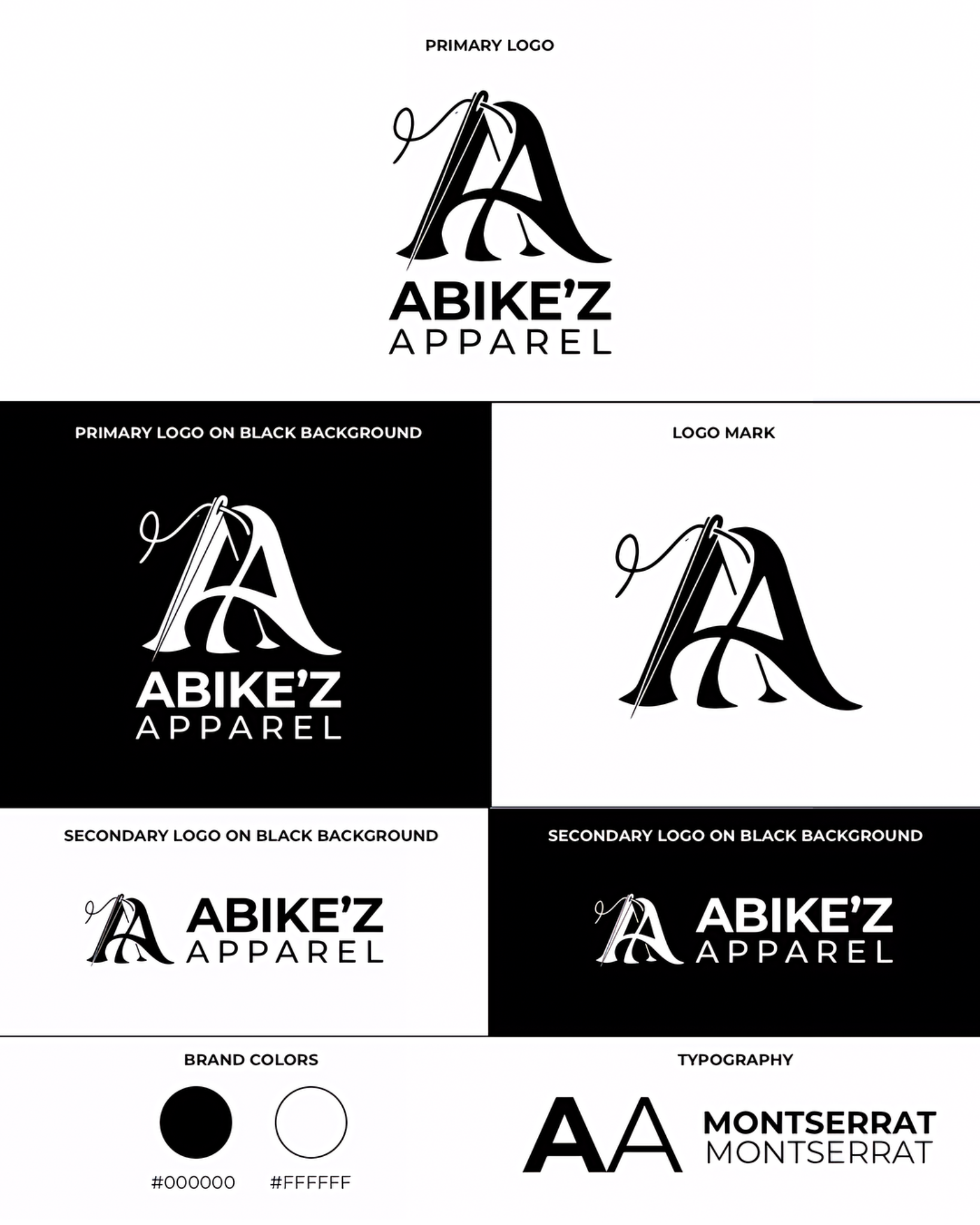 Abike'z Apparel brand identity board